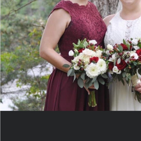 Cabarnet Coloured Bridesmaid Dress - Picture 2 of 3